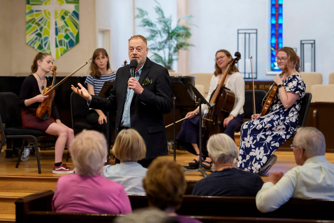 Baroque & Classical Academy string players at a performance